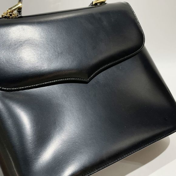 Saint Laurent Trapezoid Top Handle Handbag Black Yves - Picture 9 of 12